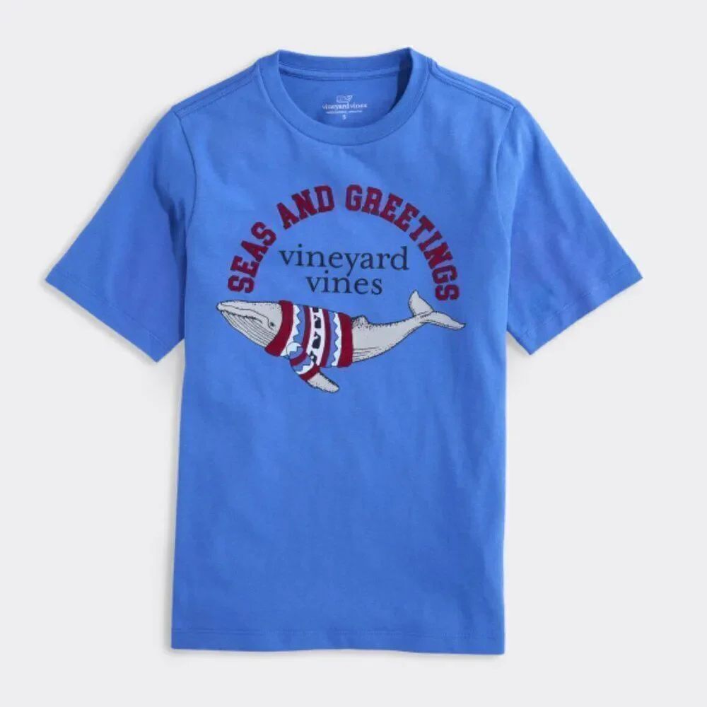 VINEYARD VINES Seas And Greetings Short-Sleeve boys kids blue T-shirt